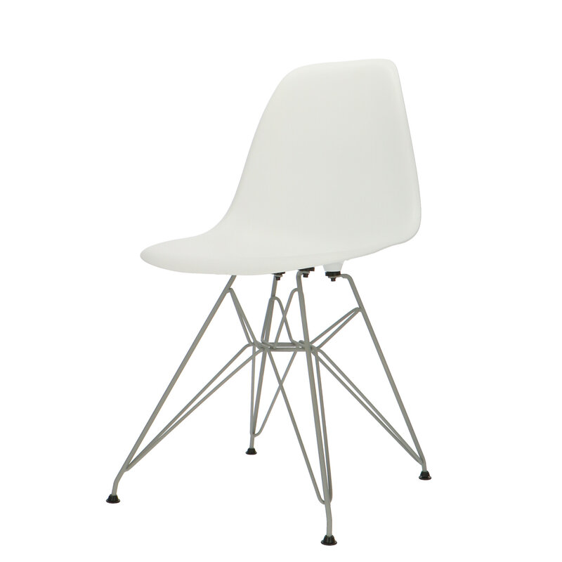 POPfurniture POP Stuhl DSR Graues Untergestell Weiß