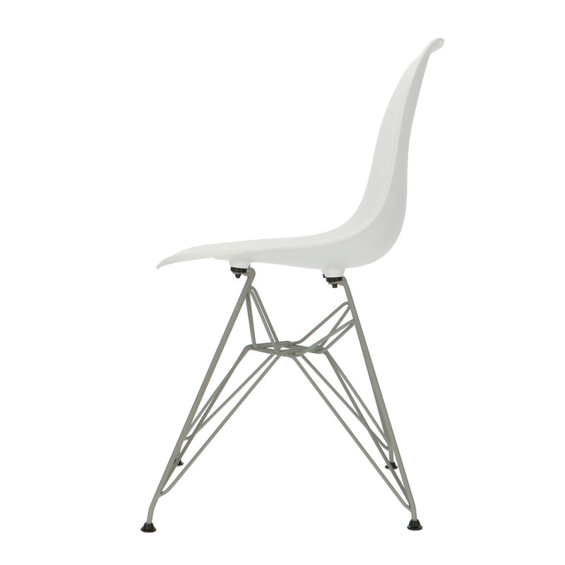 POPfurniture POP Stuhl DSR Graues Untergestell Weiß