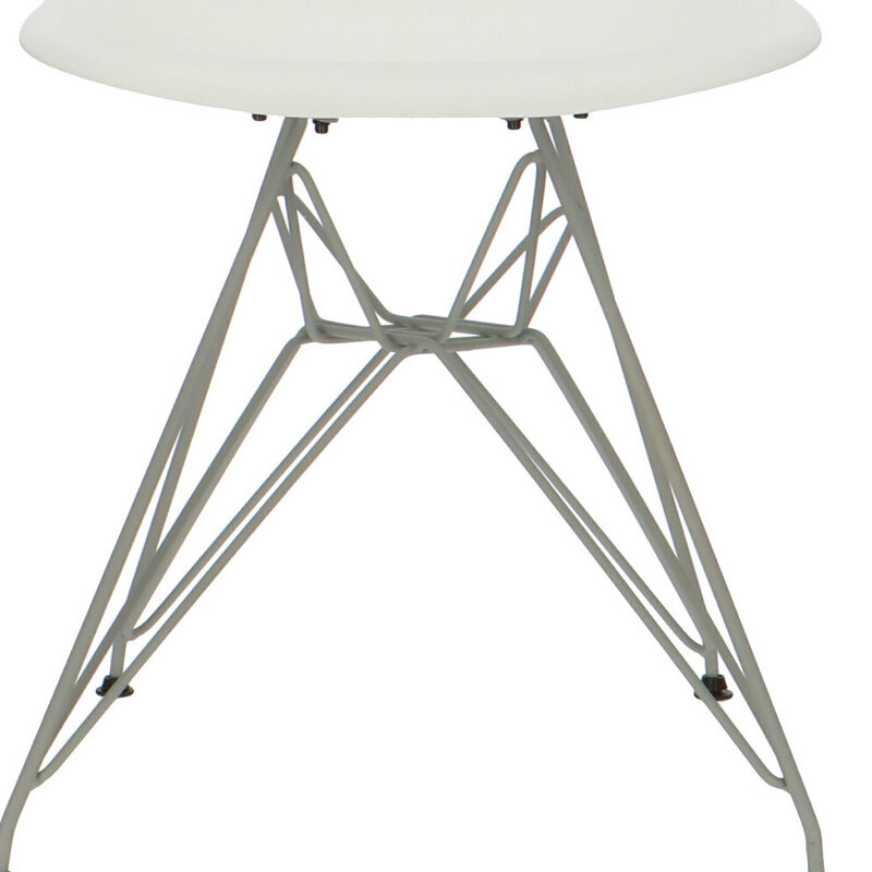 POPfurniture POP Stuhl DSR Graues Untergestell Weiß