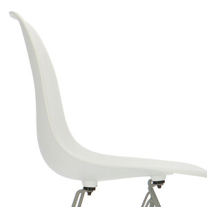 POPfurniture POP Stuhl DSR Graues Untergestell Weiß