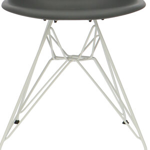 POPfurniture Chaise POP DSR Pieds Blancs Anthracite