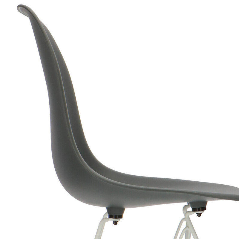 POPfurniture Chaise POP DSR Pieds Blancs Anthracite