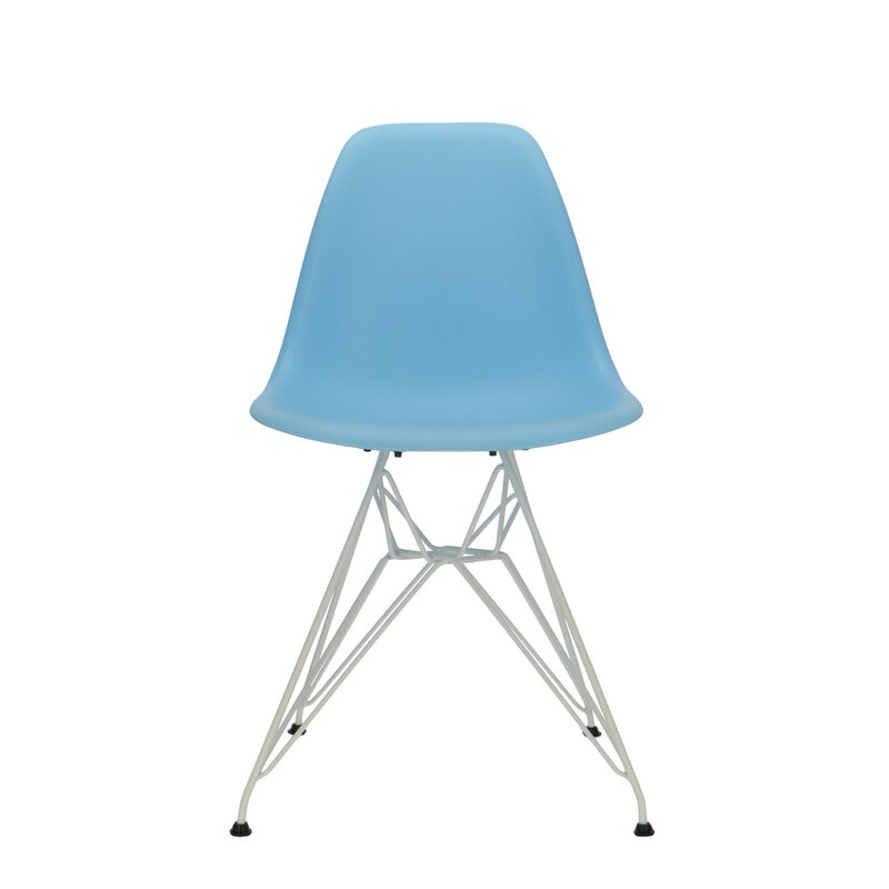 POPfurniture Chaise POP DSR Pieds Blancs Bleu