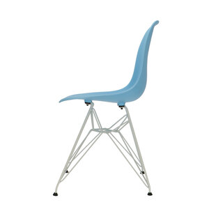 POPfurniture Chaise POP DSR Pieds Blancs Bleu