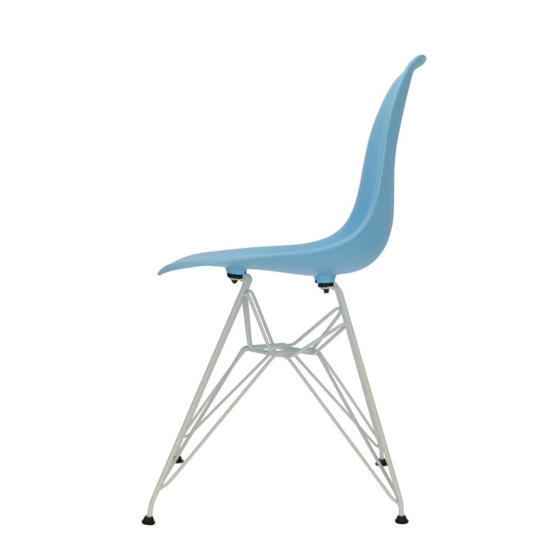 POPfurniture POP Stuhl DSR Weißes Untergestell Blau