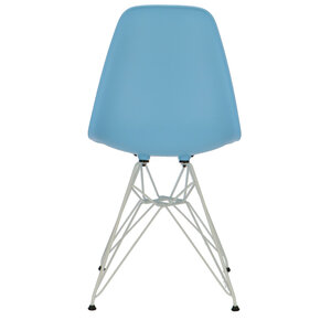 POPfurniture POP Stuhl DSR Weißes Untergestell Blau
