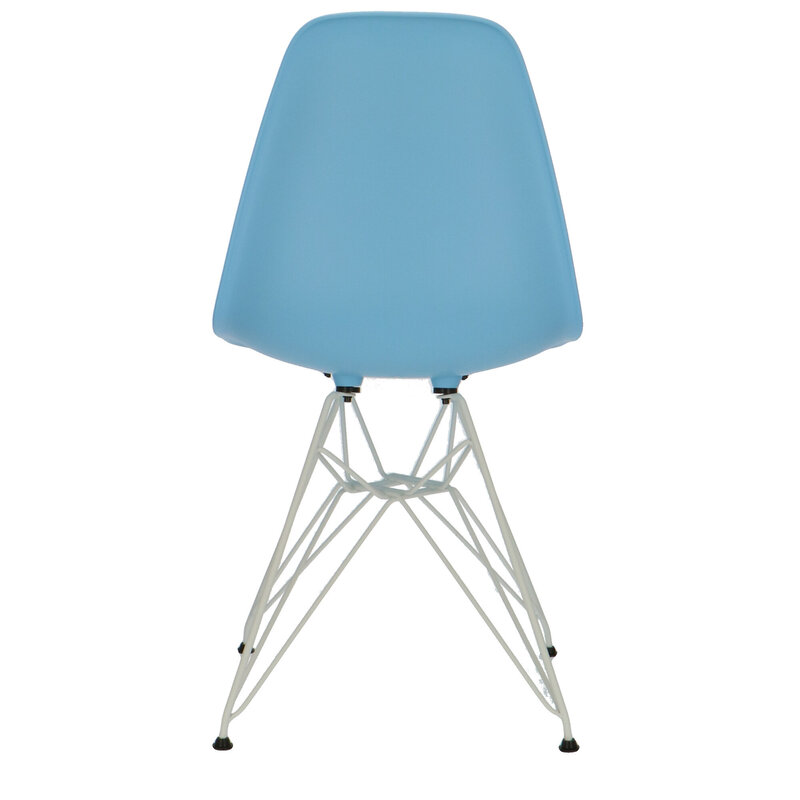 POPfurniture POP Stuhl DSR Weißes Untergestell Blau