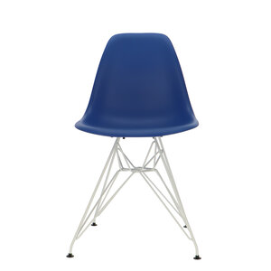 POPfurniture Chaise POP DSR Pieds Blancs Bleu Foncé