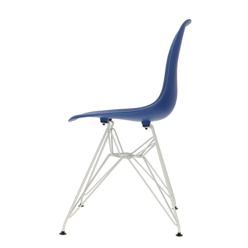 POPfurniture POP Stuhl DSR Weißes Untergestell Dunkelblau