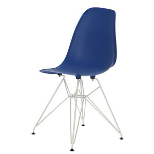 POPfurniture POP Stuhl DSR Weißes Untergestell Dunkelblau