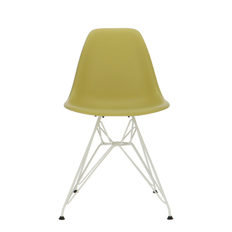 POPfurniture POP Stuhl DSR Weißes Untergestell Olivgrün