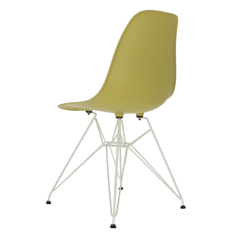 POPfurniture POP Stuhl DSR Weißes Untergestell Olivgrün