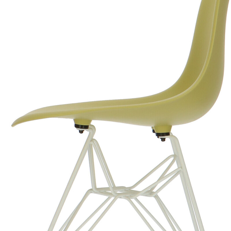 POPfurniture POP Stol DSR Hvid Chassis Olivengrøn