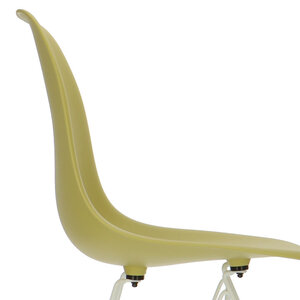 POPfurniture POP Stol DSR Hvid Chassis Olivengrøn