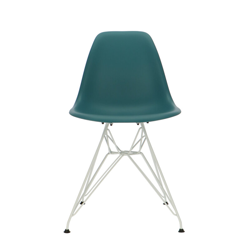 Chaise POP DSR Pieds Blancs Bleu Petrole POPfurniture Chaise POP DSR Pieds Blancs Bleu Petrole