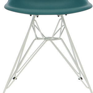 POPfurniture POP Stuhl DSR Weißes Untergestell Petrolblau