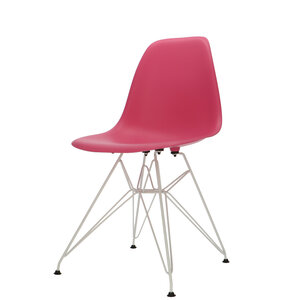 POPfurniture POP Stuhl DSR Weißes Untergestell Rosa