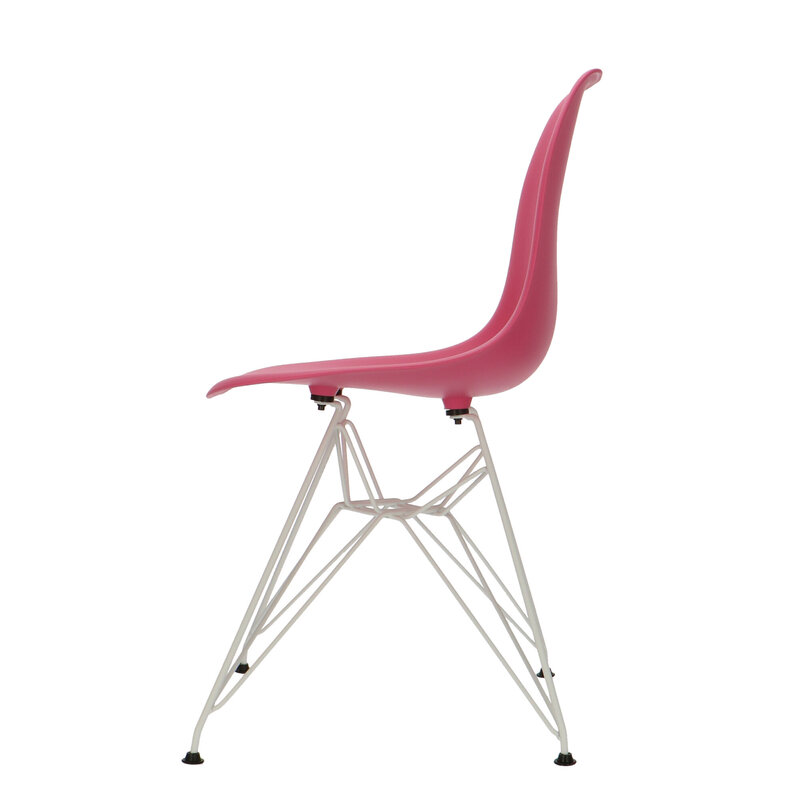 POPfurniture Chaise POP DSR Pieds Blancs Rose