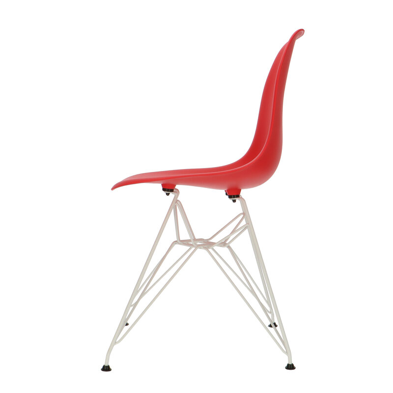 POPfurniture POP Stuhl DSR Weißes Untergestell Rot