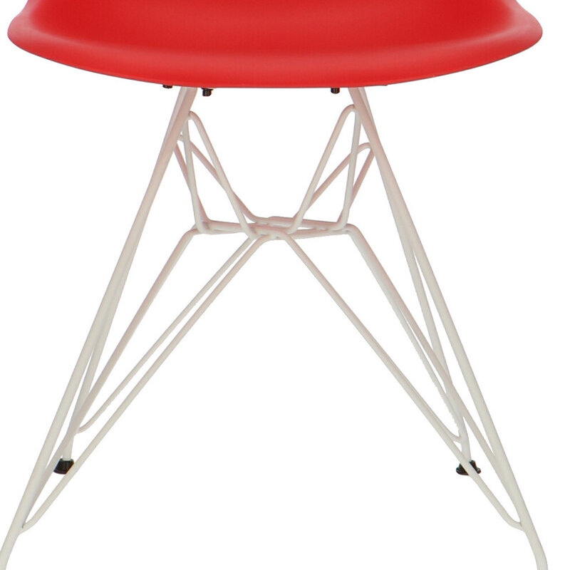 POPfurniture POP Chair DSR White Base Red