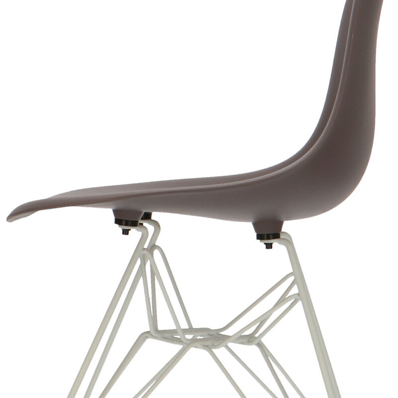 POPfurniture POP Stuhl DSR Weißes Untergestell Taupe