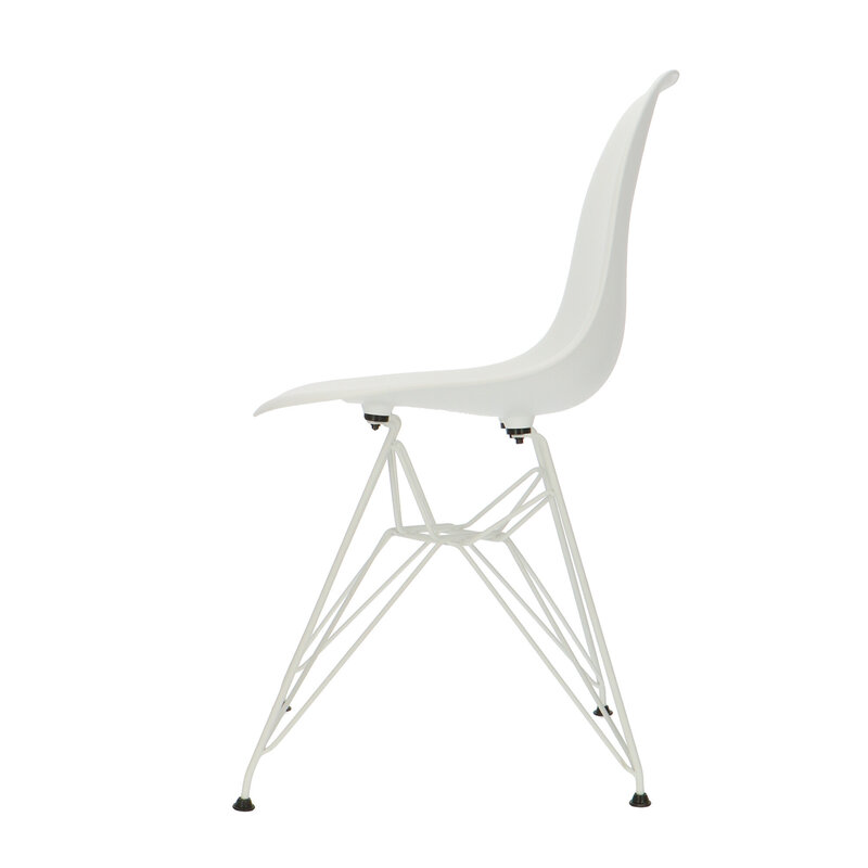 POPfurniture Chaise POP DSR Pieds Blancs Blanc