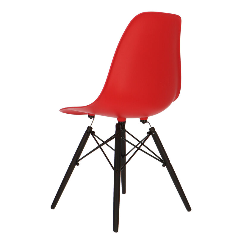 POPfurniture POP Stuhl DSW dunkles Untergestell Rot