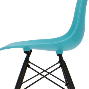 POPfurniture Chaise POP DSW Base Sombre Turquoise
