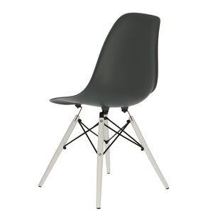 POPfurniture Chaise POP DSW Pieds Blancs Anthracite