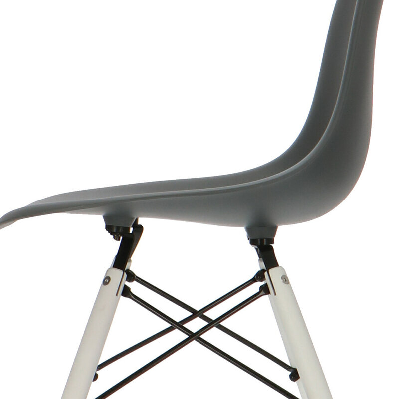 POPfurniture Chaise POP DSW Pieds Blancs Anthracite