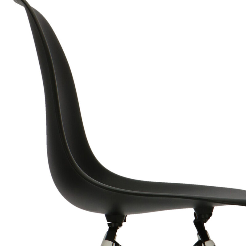 POPfurniture Chaise POP DSW Pieds Blancs Noir