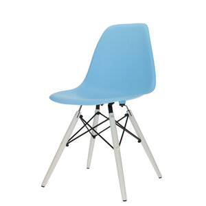 POPfurniture POP Stuhl DSW Weißes Untergestell Blau