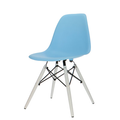 Chaise POP DSW Pieds Blancs Bleu