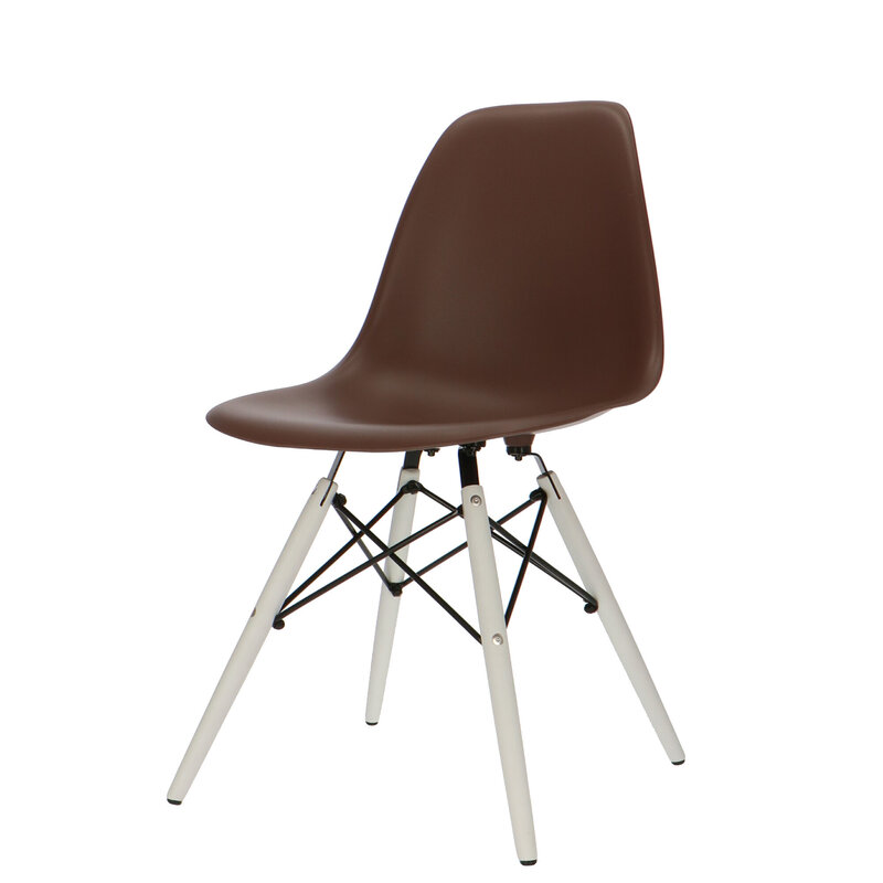 POPfurniture POP Stol DSW Hvid Chassis Brun