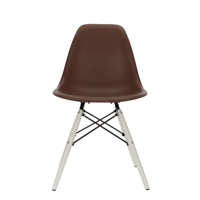 POPfurniture POP Stuhl DSW Weißes Untergestell Braun