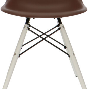 POPfurniture POP Stuhl DSW Weißes Untergestell Braun