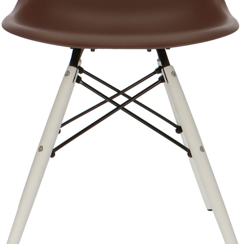 POPfurniture Chaise POP DSW Pieds Blancs Brun