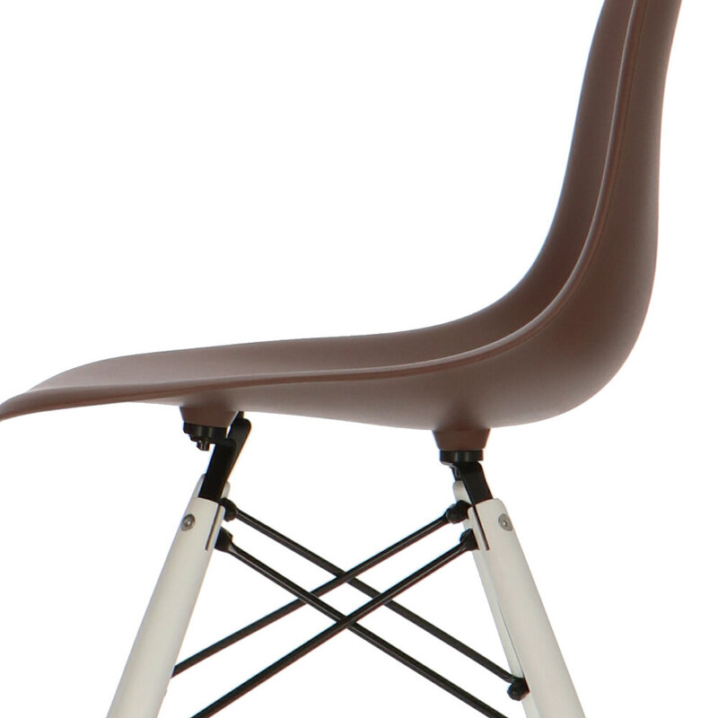 POPfurniture POP Stuhl DSW Weißes Untergestell Braun