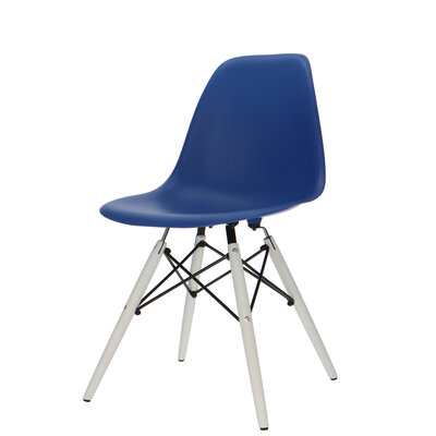 Chaise POP DSW Pieds Blancs Bleu Foncé