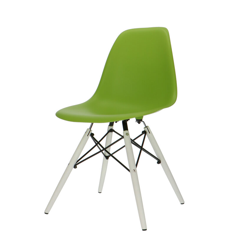 POPfurniture Chaise POP DSW Pieds Blancs Vert