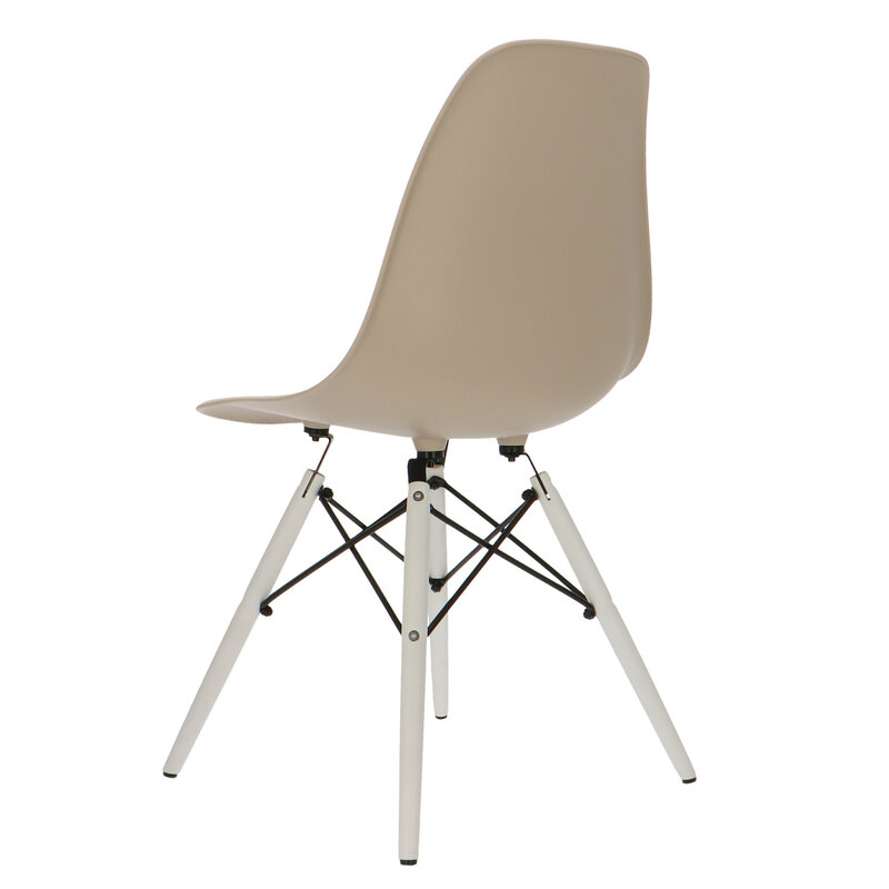 POPfurniture POP Stuhl DSW Weißes Untergestell Greige