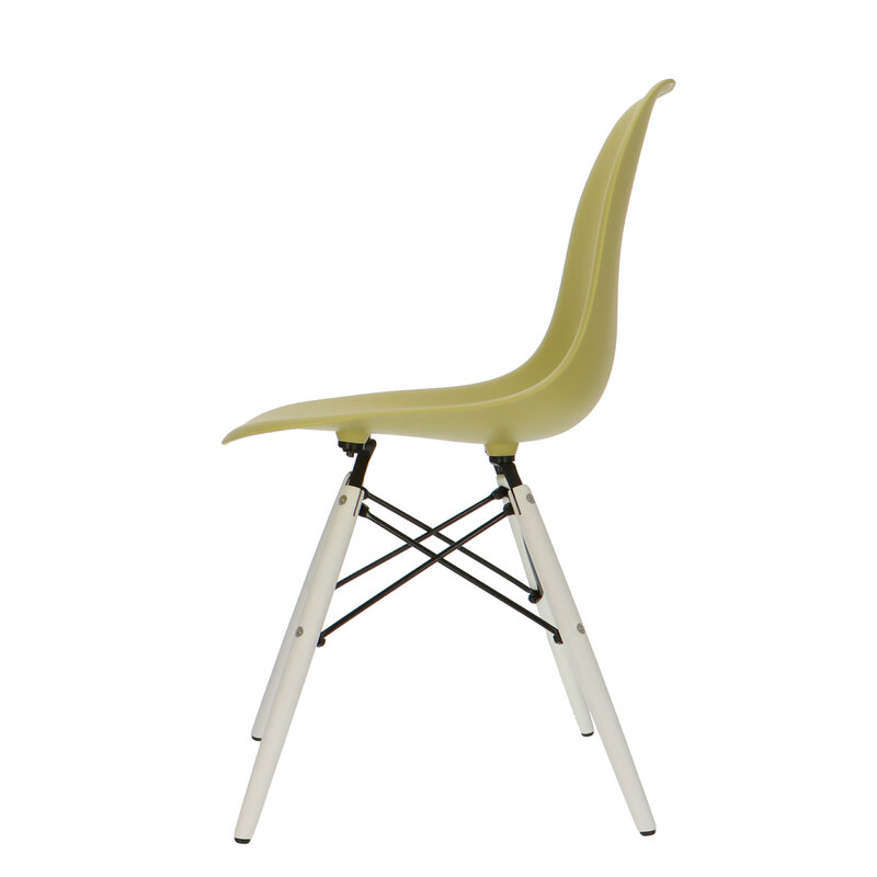 POPfurniture POP Stol DSW Vit Bas Olivgrön