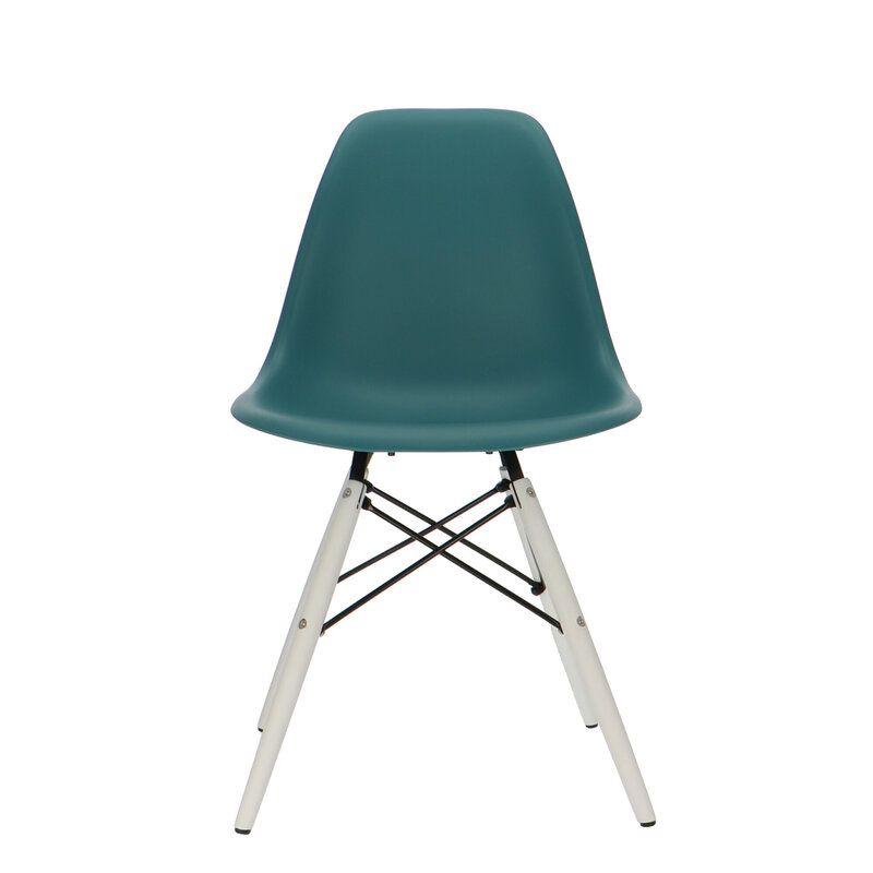 POPfurniture POP Stuhl DSW Weißes Untergestell Petrolblau