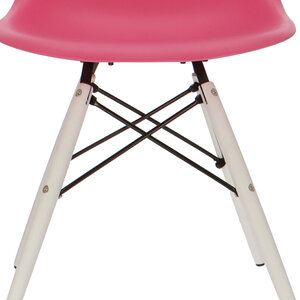 POPfurniture Chaise POP DSW Pieds Blancs Rose