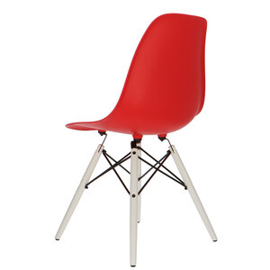Chaise POP DSW Pieds Blancs Rouge POPfurniture Chaise POP DSW Pieds Blancs Rouge