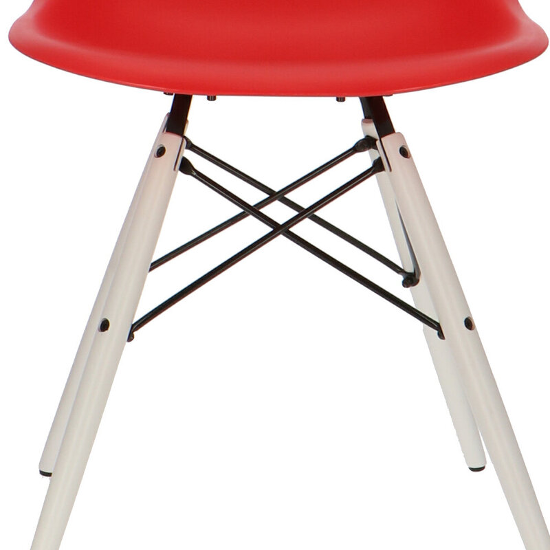 POPfurniture POP Stol DSW Hvid Chassis Rød