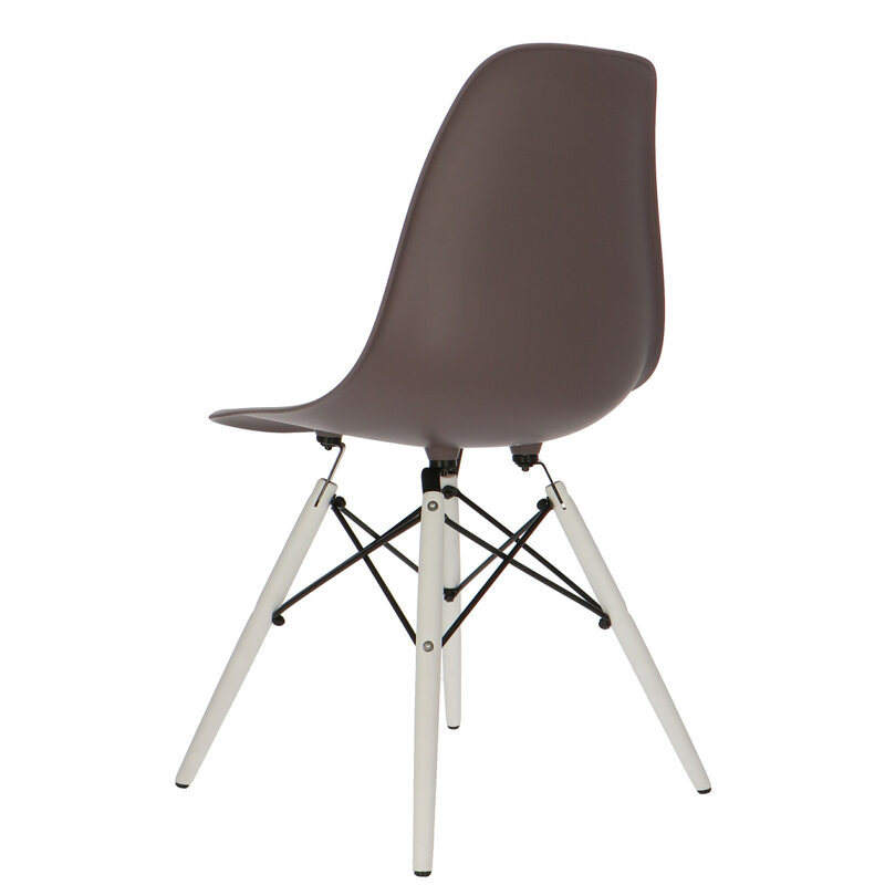 POPfurniture Chaise POP DSW Pieds Blancs Taupe