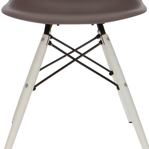 POPfurniture POP Stuhl DSW Weißes Untergestell Taupe