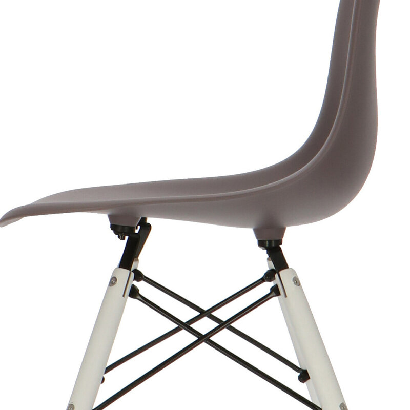 POPfurniture Chaise POP DSW Pieds Blancs Taupe