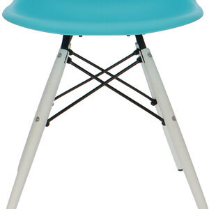 POPfurniture POP Stuhl DSW Weißes Untergestell Türkis